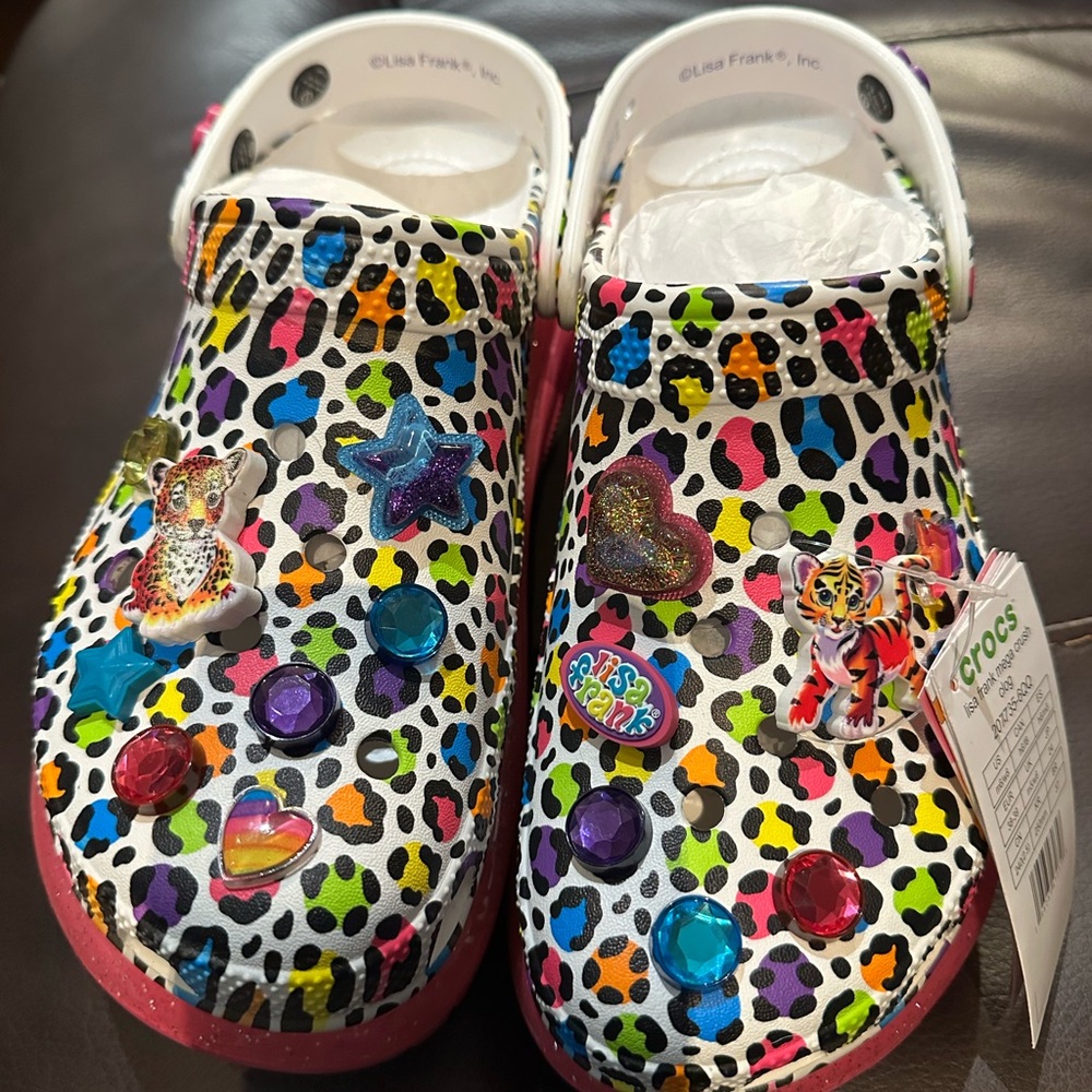 CROCS Lisa Frank Mega Crush with Charms (rare)